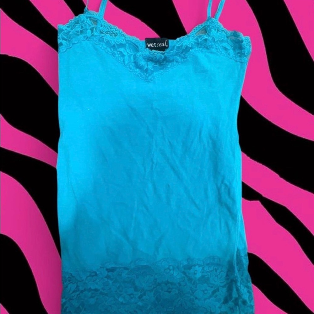 Wet Seal Turquoise Lace Cami Top